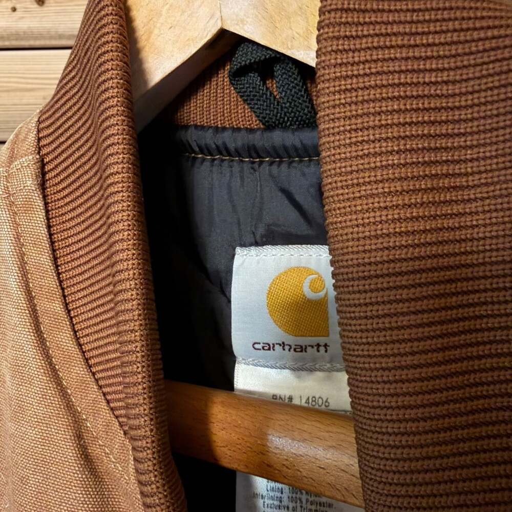 Vintage Carhartt V02 BRN Duck Canvas Arctic Quilt-Lined Vest Size Large Regular
